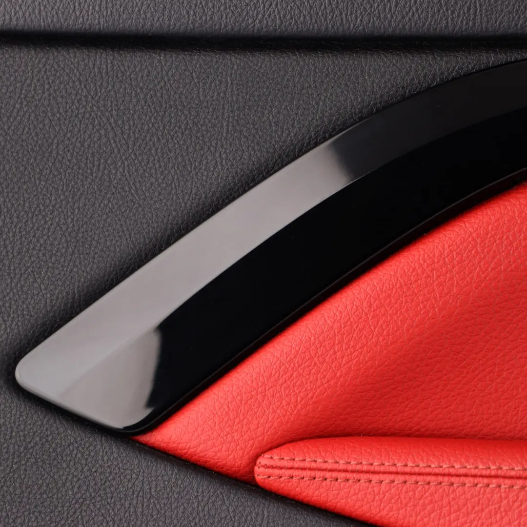 BMW F32 F33 Front Left N/S Door Card Lining Panel Black Red Leather Dakota - SKU 7389511 - Part number 7389511
