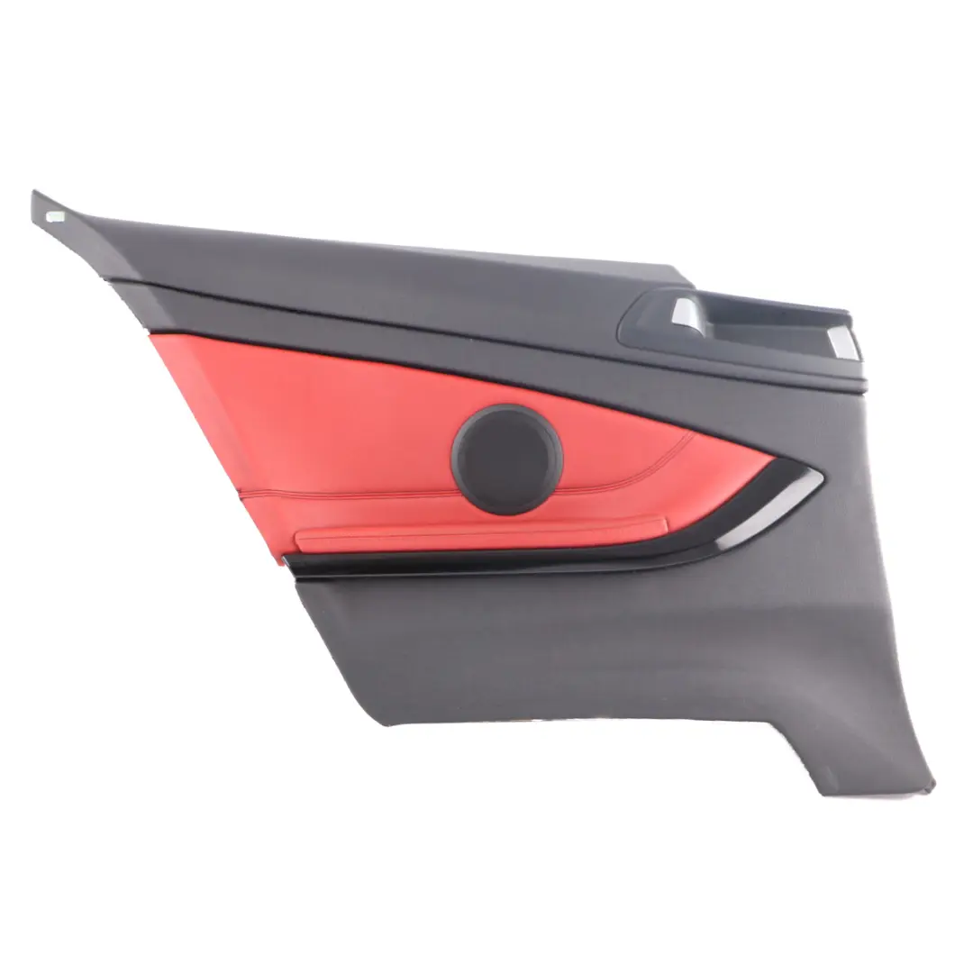 Lateral Trim Panel Rear Left N/S Side Cover Leather Black Red to BMW F32 with Part number 7389673 BMW F32 Lateral Trim Panel Rear Left N/S Side Cover Leather Black Red - SKU 7389673 - Part number 7389673
