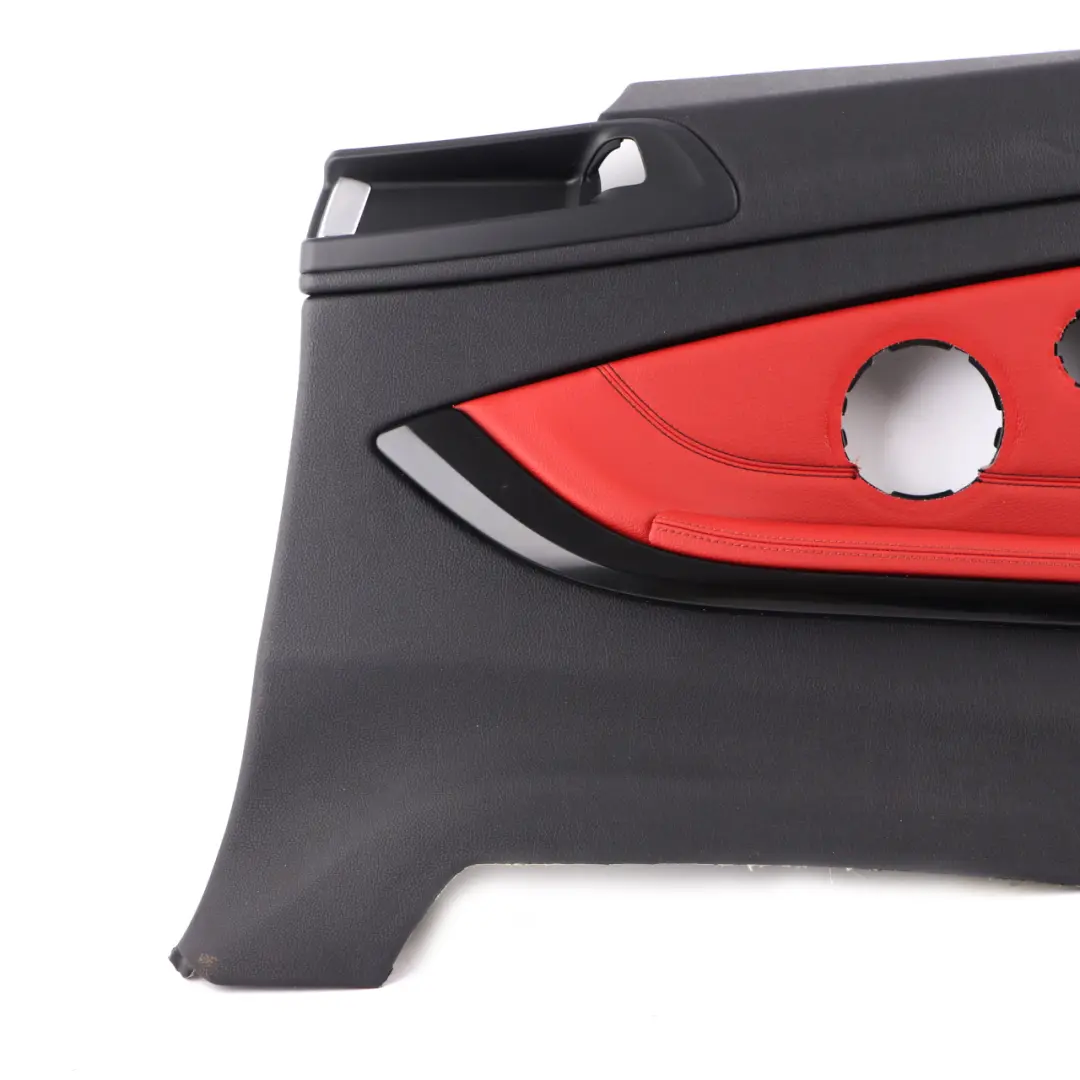 Lateral Trim Panel Rear Right O/S Side Cover HiFi Leather Black Red to BMW F32 with Part number 7389760 BMW F32 Lateral Trim Panel Rear Right O/S Side Cover HiFi Leather Black Red - SKU 7389760 - Part number 7389760