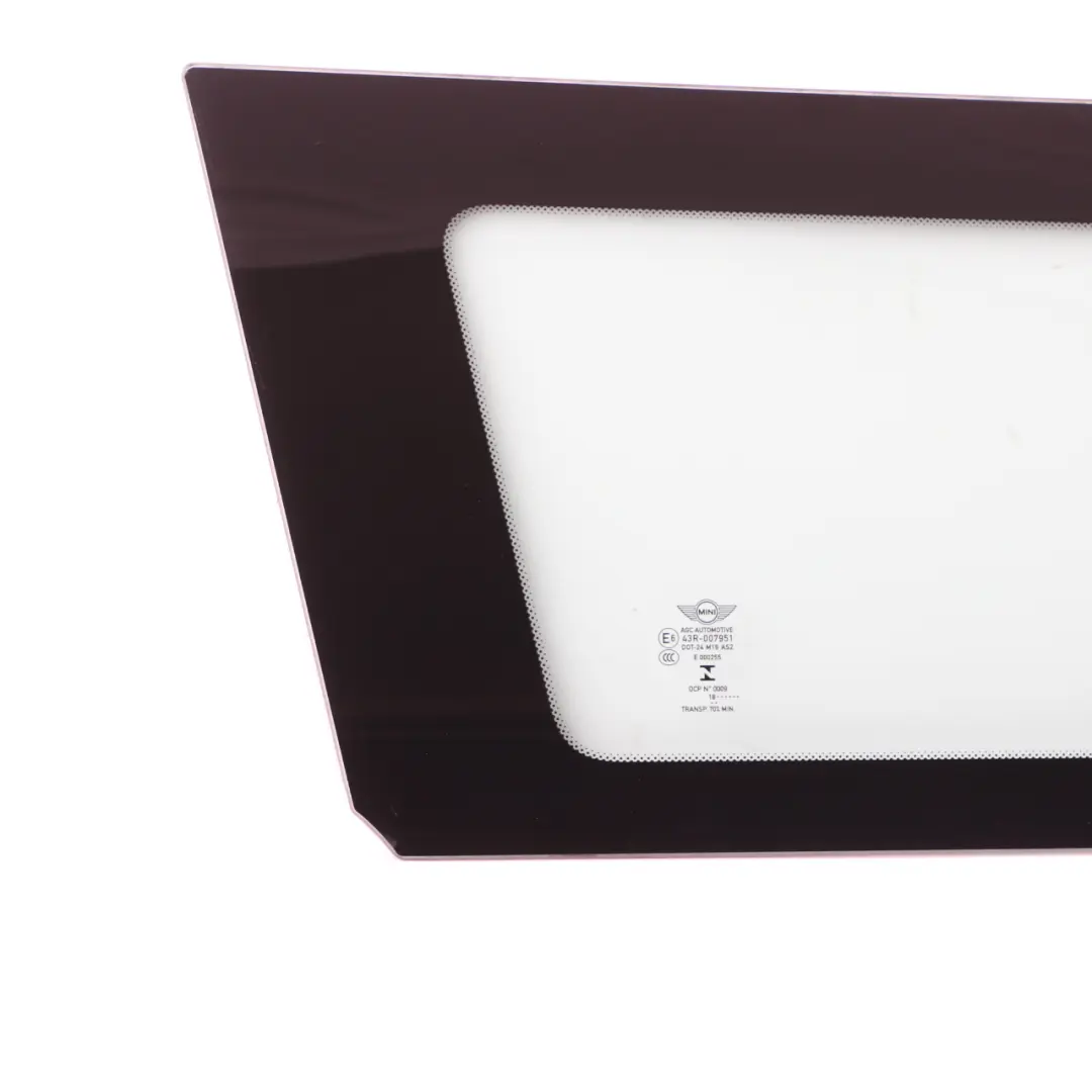 Ventana Lateral Trasera Izquierda Cristal AS2 para Mini Countryman F60 con número de pieza 7390237 Mini Countryman F60 Ventana Lateral Trasera Izquierda Cristal AS2 - SKU 7390237-1 - Número de pieza 7390237