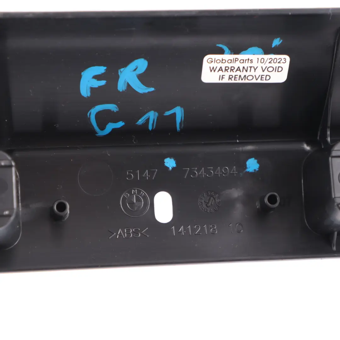 Entrance Cover Strip Trim Sill Front Right O/S Entry Plate Black 7343494 to BMW G11 with Part number 7390770 BMW G11 Entrance Cover Strip Trim Sill Front Right O/S Entry Plate Black 7343494 - SKU 7390770 - Part number 7390770