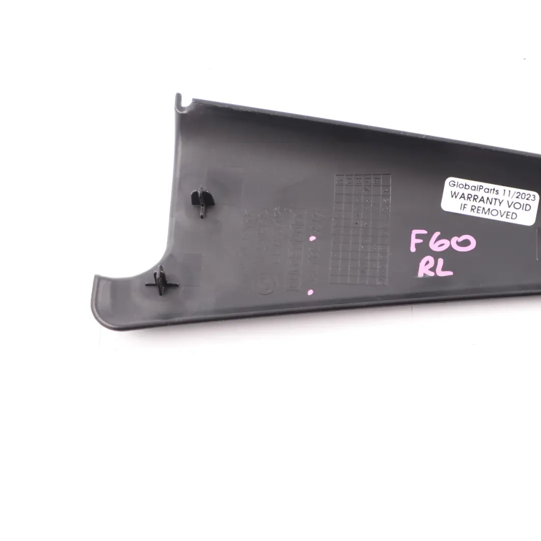 Esquina Moldura Interior Puerta Trasera Izquierda para Mini F60 Countryman con número de pieza 7390787 Mini F60 Countryman Esquina Moldura Interior Puerta Trasera Izquierda - SKU 7390787 - Número de pieza 7390787