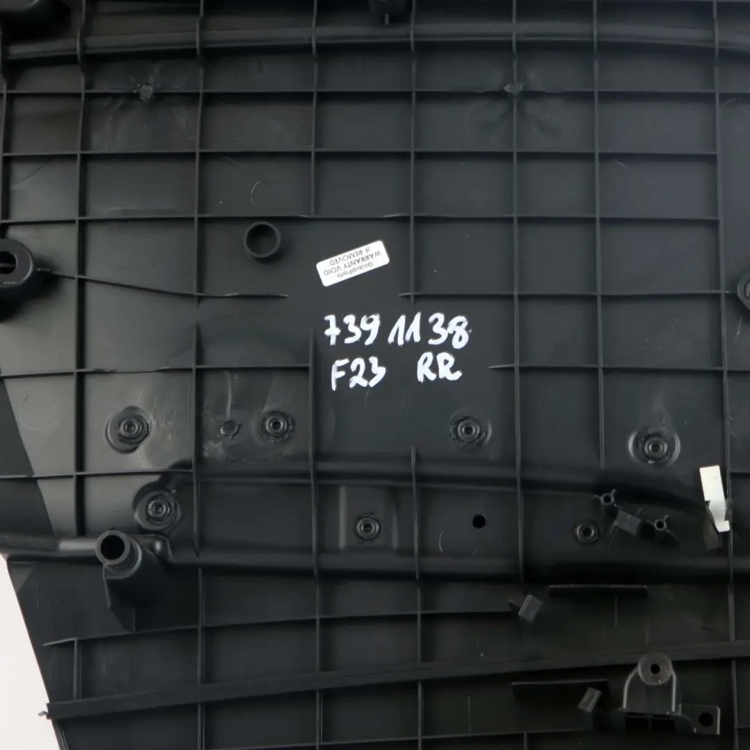 Right O/S Lateral Trim Panel Black Leather Dakota to BMW 2 F23 Cabrio Rear with Part number 7391138 BMW 2 F23 Cabrio Rear Right O/S Lateral Trim Panel Black Leather Dakota - SKU 7391138 - Part number 7391138