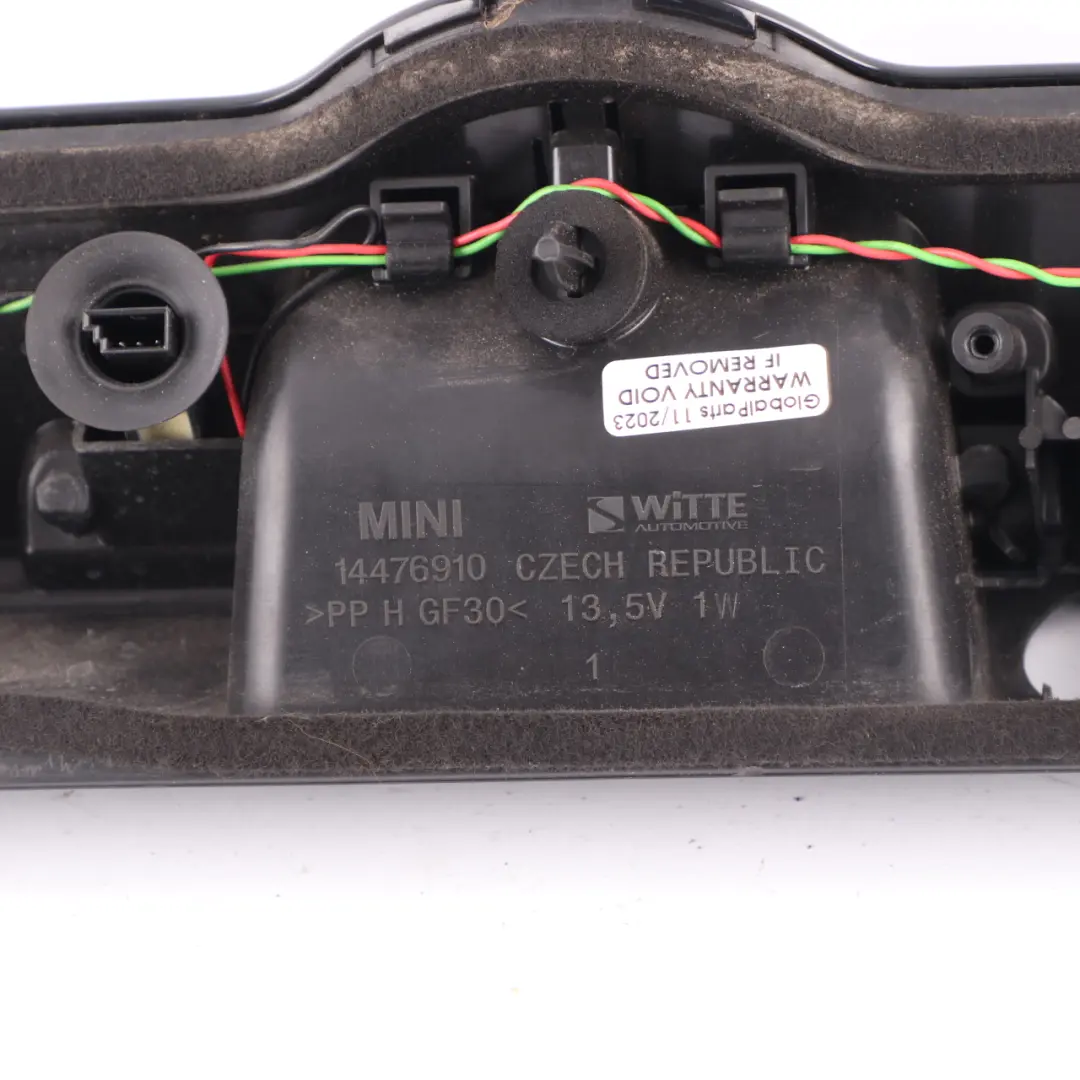 Trunk Lid Tailgate Handle Grab License Number Plate Light Black to Mini F60 with Part number 7391245 Mini F60 Trunk Lid Tailgate Handle Grab License Number Plate Light Black - SKU 7391245 - Part number 7391245