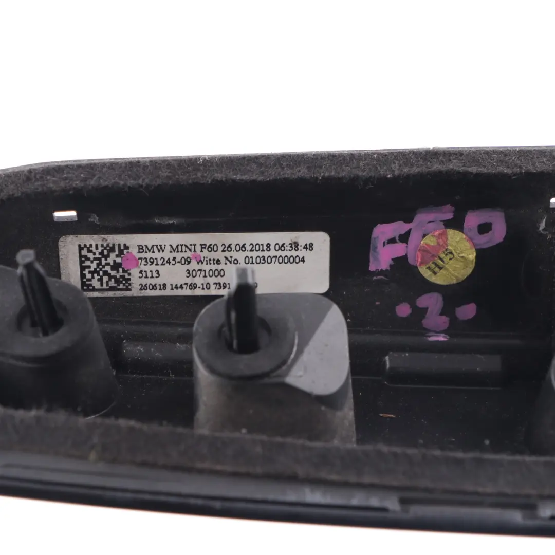 Trunk Lid Tailgate Handle Grab License Number Plate Light Black to Mini F60 with Part number 7391245 Mini F60 Trunk Lid Tailgate Handle Grab License Number Plate Light Black - SKU 7391245 - Part number 7391245