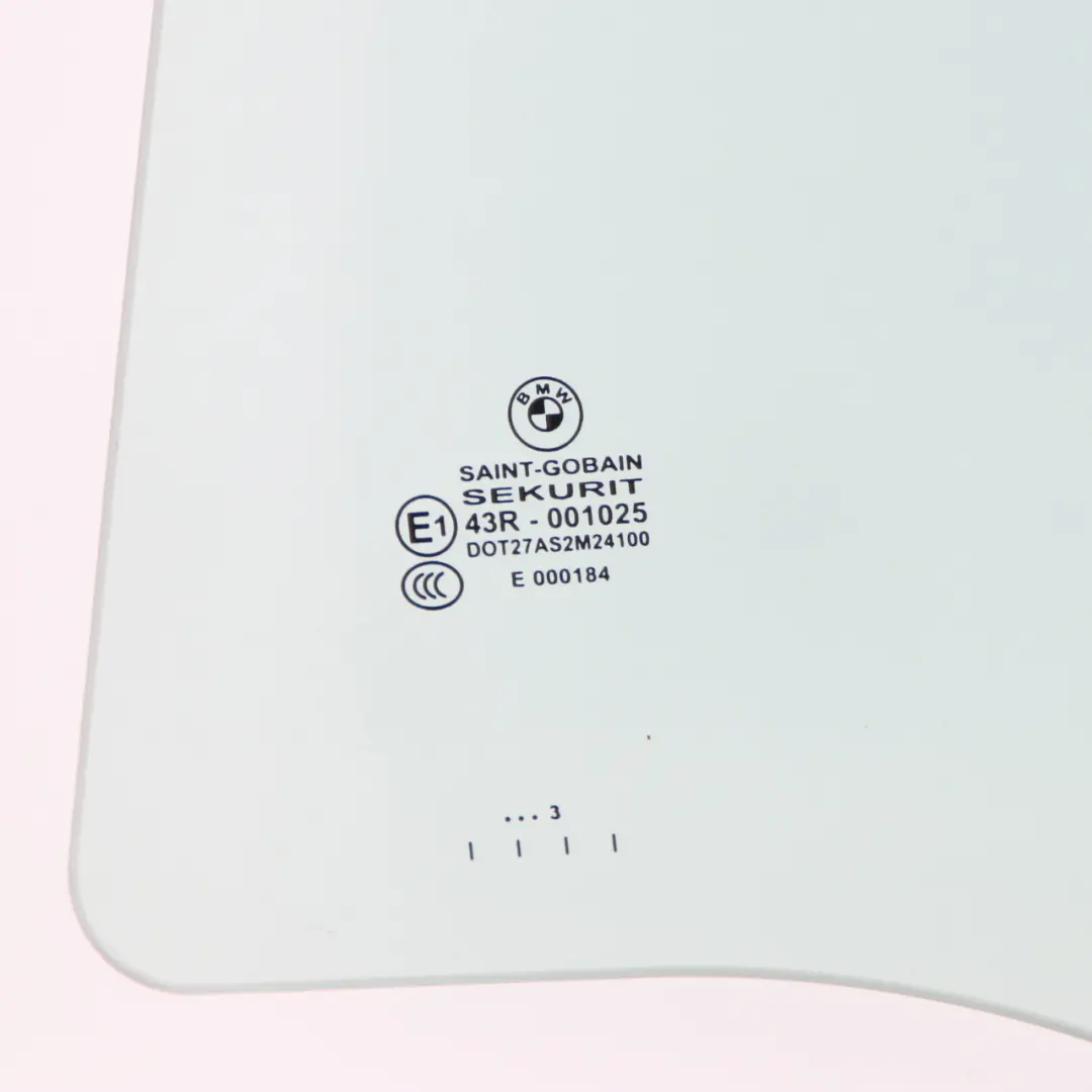 Ventana Lateral Verde Puerta Trasera Izquierda AS2 para BMW X3 F25 con número de pieza 7391673 BMW X3 F25 Ventana Lateral Verde Puerta Trasera Izquierda AS2 - SKU 7391673 - Número de pieza 7391673