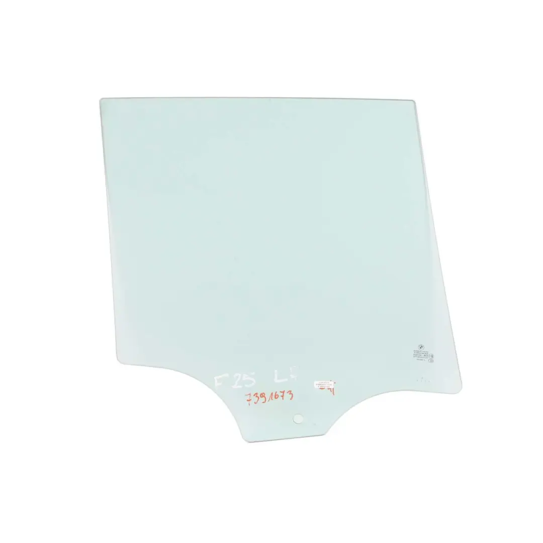 Ventana Lateral Verde Puerta Trasera Izquierda AS2 para BMW X3 F25 con número de pieza 7391673 BMW X3 F25 Ventana Lateral Verde Puerta Trasera Izquierda AS2 - SKU 7391673 - Número de pieza 7391673