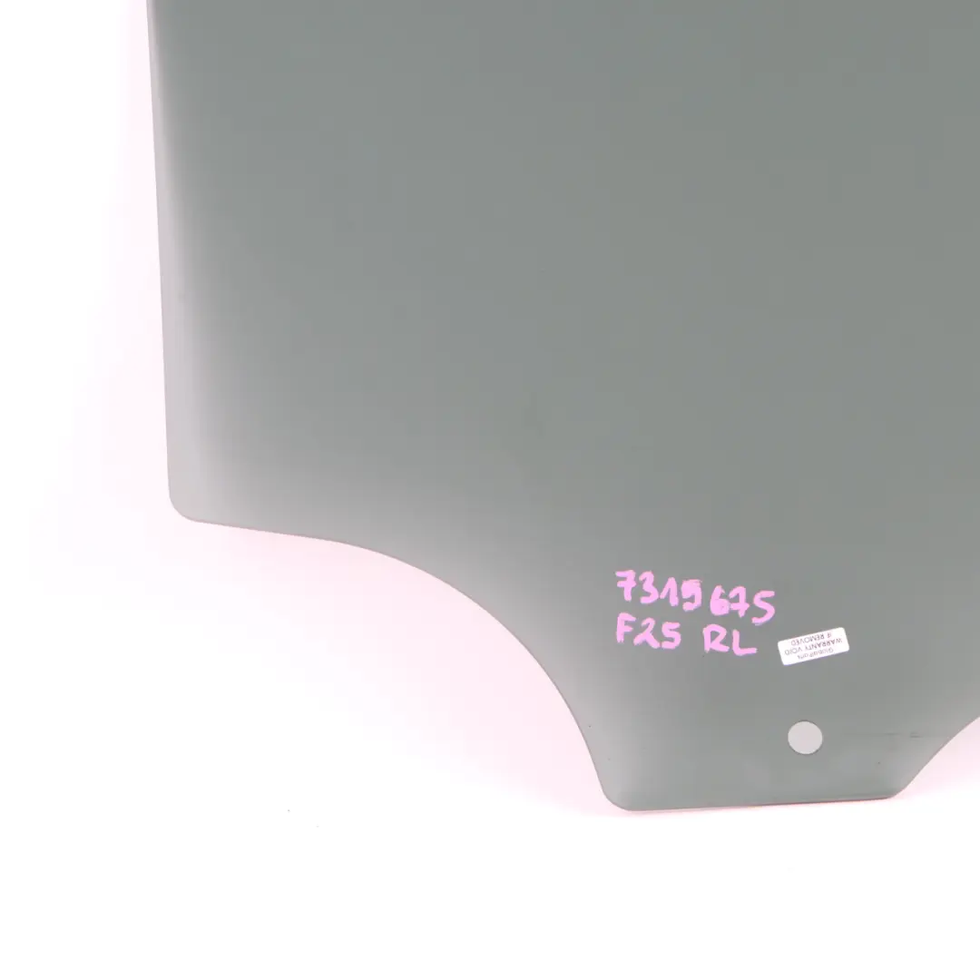 Fenêtre latérale noire Porte arrière gauche teinté AS3 SSG pour BMW X3 F25 à propos du numéro de pièce 7391675 BMW X3 F25 Fenêtre latérale noire Porte arrière gauche teinté AS3 SSG - SKU 7391675 - Numéro de pièce 7391675