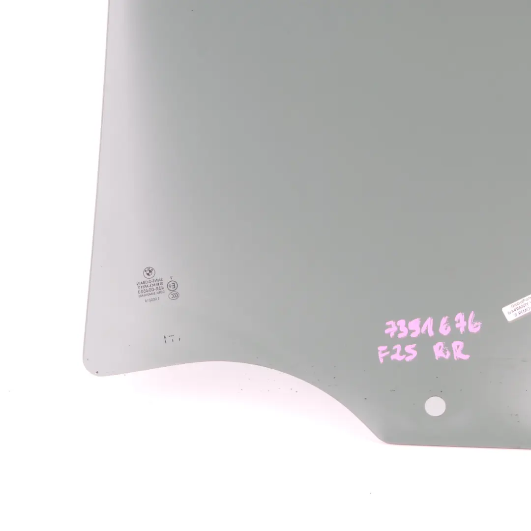 Fenêtre latérale noire Porte arrière droite AS3 Vitrage SSG teinté pour BMW X3 F25 à propos du numéro de pièce 7391676 BMW X3 F25 Fenêtre latérale noire Porte arrière droite AS3 Vitrage SSG teinté - SKU 7391676 - Numéro de pièce 7391676