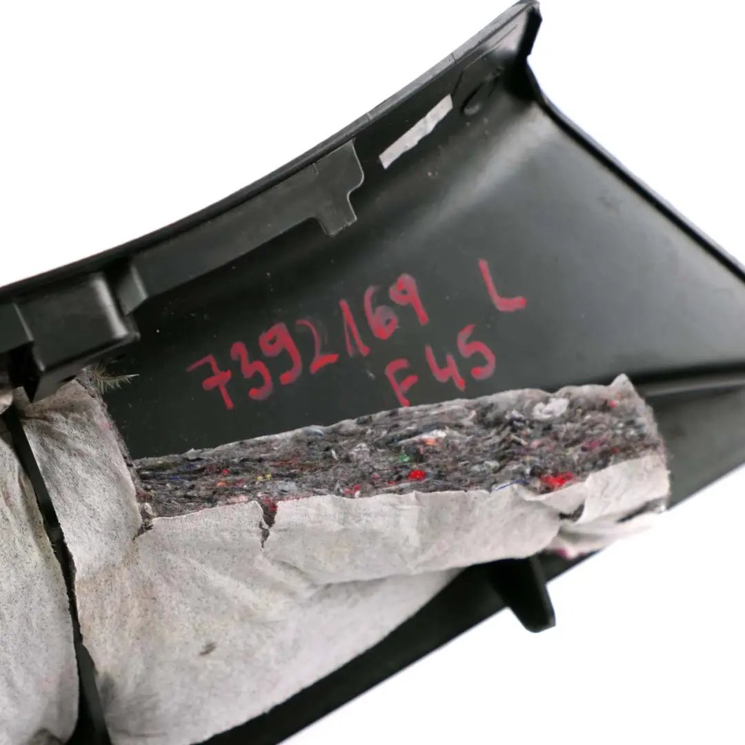 Left N/S Column C Pillar Bottom Trim Cover Panel Black to BMW 2 F45 F46 Rear with Part number 7392169 BMW 2 F45 F46 Rear Left N/S Column C Pillar Bottom Trim Cover Panel Black - SKU 7392169 - Part number 7392169