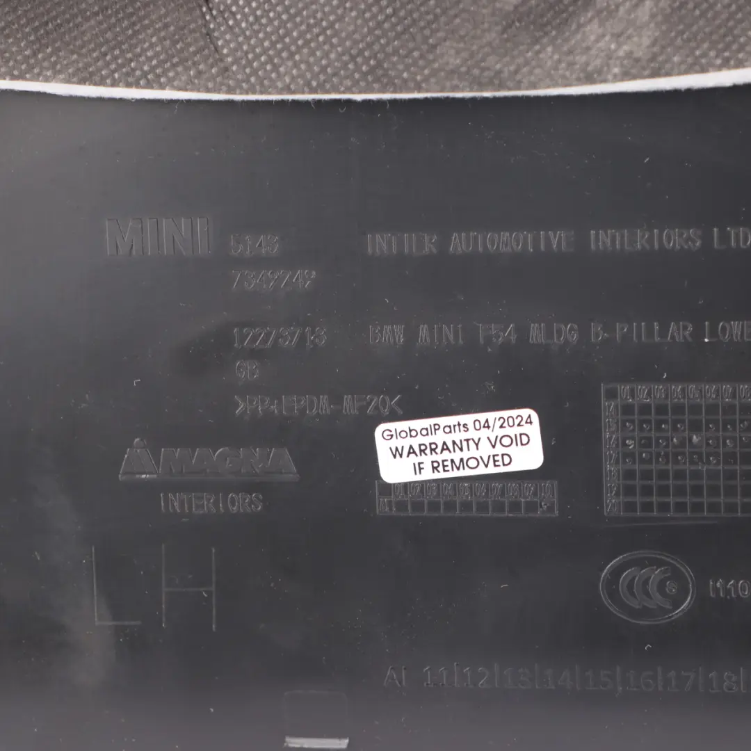 Mini F54 Cover B column Pillar Trim Bottom Left N/S 7349249 - SKU 7392291 - Part number 7392291