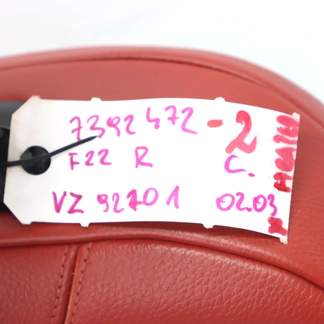 Front Seat BMW F21 F22 Right O/S M Sport Heated Leather Dakota Korall Red to  with Part number 7392472  Front Seat BMW F21 F22 Right O/S M Sport Heated Leather Dakota Korall Red - SKU 7392472-2 - Part number 7392472