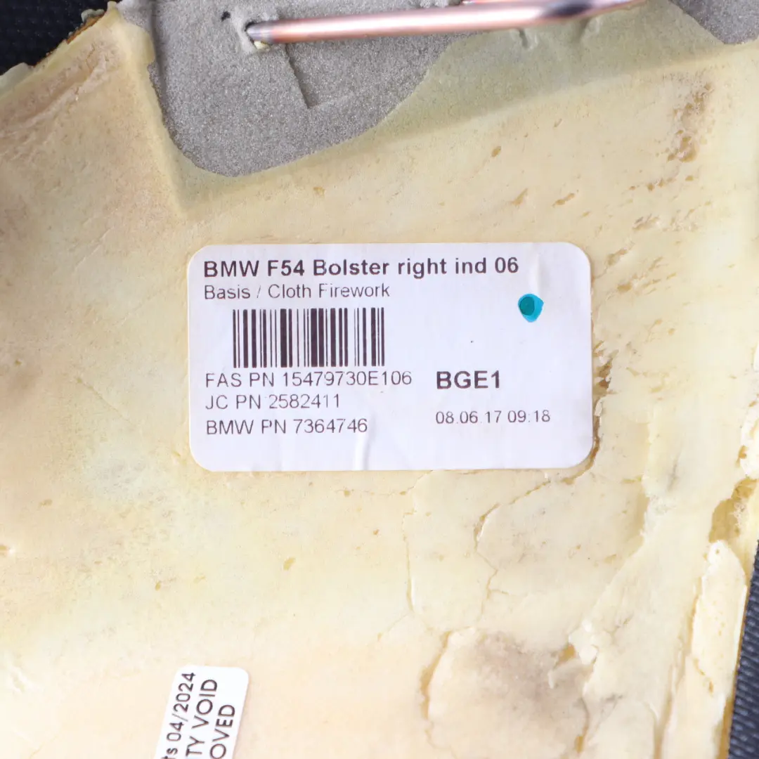 Side Finisher Bench Right O/S Cloth Firework to Mini Clubman F54 Rear Seat Cover with Part number 7392954 Mini Clubman F54 Rear Seat Cover Side Finisher Bench Right O/S Cloth Firework - SKU 7392954 - Part number 7392954