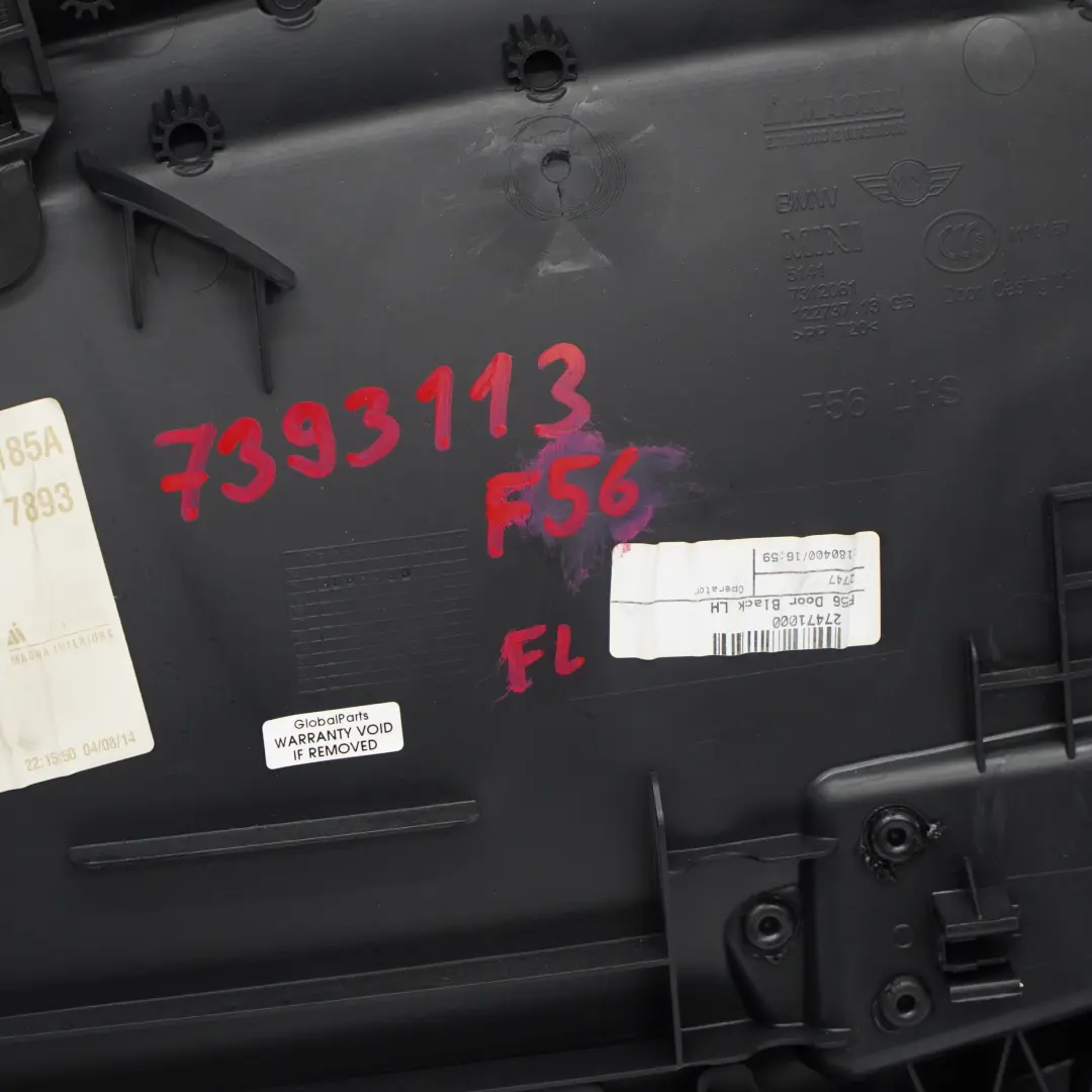 Panel Moldura Puerta Delantera Izquierda Carbon Negro para Mini Cooper F56 con número de pieza 7393113 Mini Cooper F56 Panel Moldura Puerta Delantera Izquierda Carbon Negro - SKU 7393113 - Número de pieza 7393113