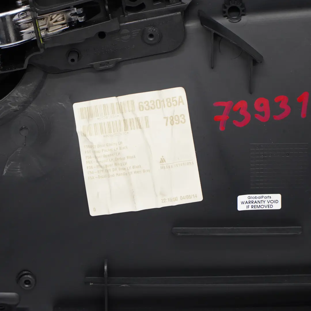 Mini Cooper F56 Front Left N/S Door Card Trim Panel Basic Carbon Black - SKU 7393113 - Part number 7393113