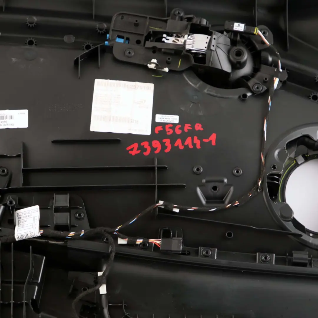 Front Right O/S Door Card Trim Panel Basic Carbon Black to Mini Cooper F56 F57 with Part number 7393114 Mini Cooper F56 F57 Front Right O/S Door Card Trim Panel Basic Carbon Black - SKU 7393114-1 - Part number 7393114