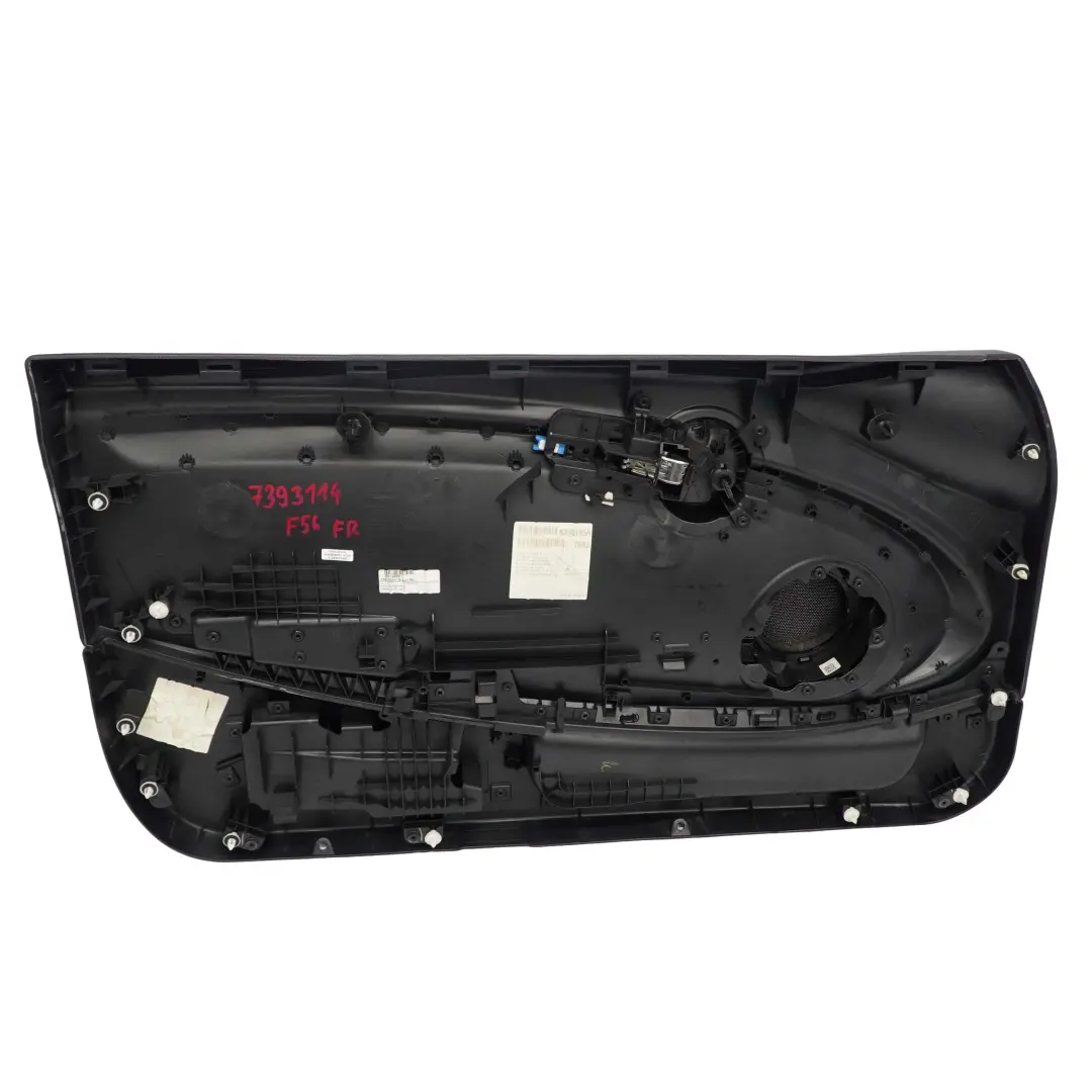 Front Right O/S Door Card Trim Panel Basic Carbon Black to Mini Cooper F56 with Part number 7393114 Mini Cooper F56 Front Right O/S Door Card Trim Panel Basic Carbon Black - SKU 7393114 - Part number 7393114