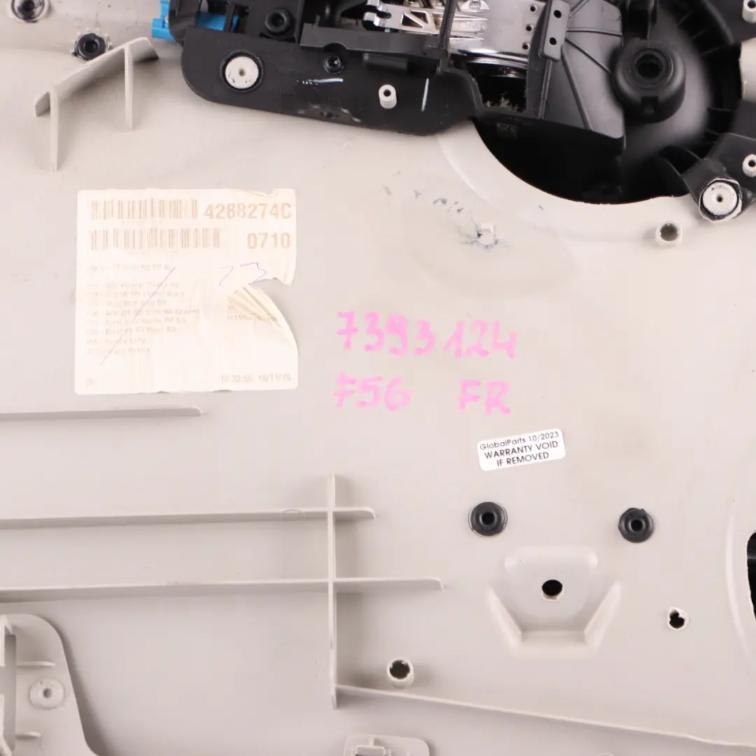 Door Card Front Right O/S Trim Panel Satellite Grey to Mini F56 F57 with Part number 7393124 Mini F56 F57 Door Card Front Right O/S Trim Panel Satellite Grey - SKU 7393124 - Part number 7393124