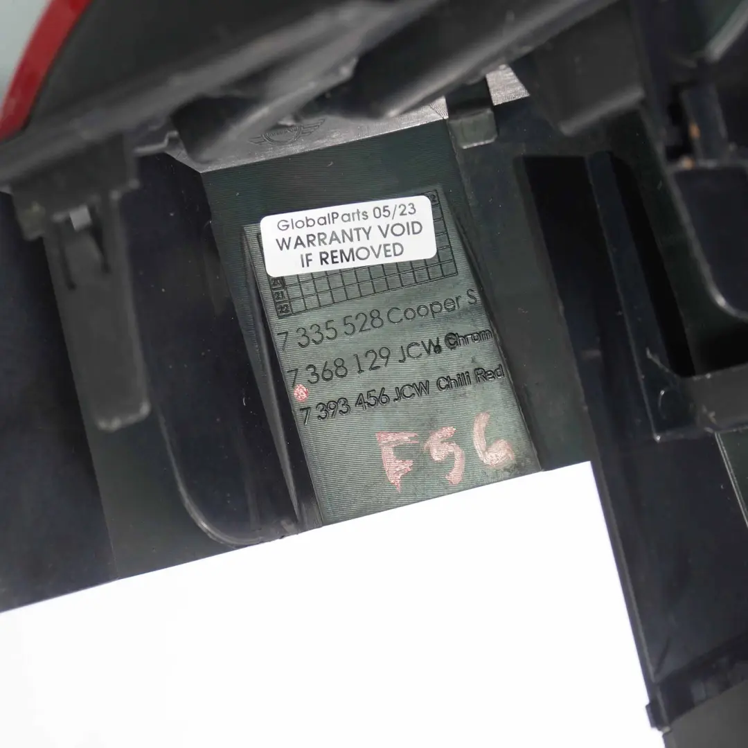 Aerokit parachoques delantero capó rejilla Chili Rojo para Mini F56 F57 JCW con número de pieza 7393456 Mini F56 F57 JCW Aerokit parachoques delantero capó rejilla Chili Rojo - SKU 7393456-CHRED - Número de pieza 7393456
