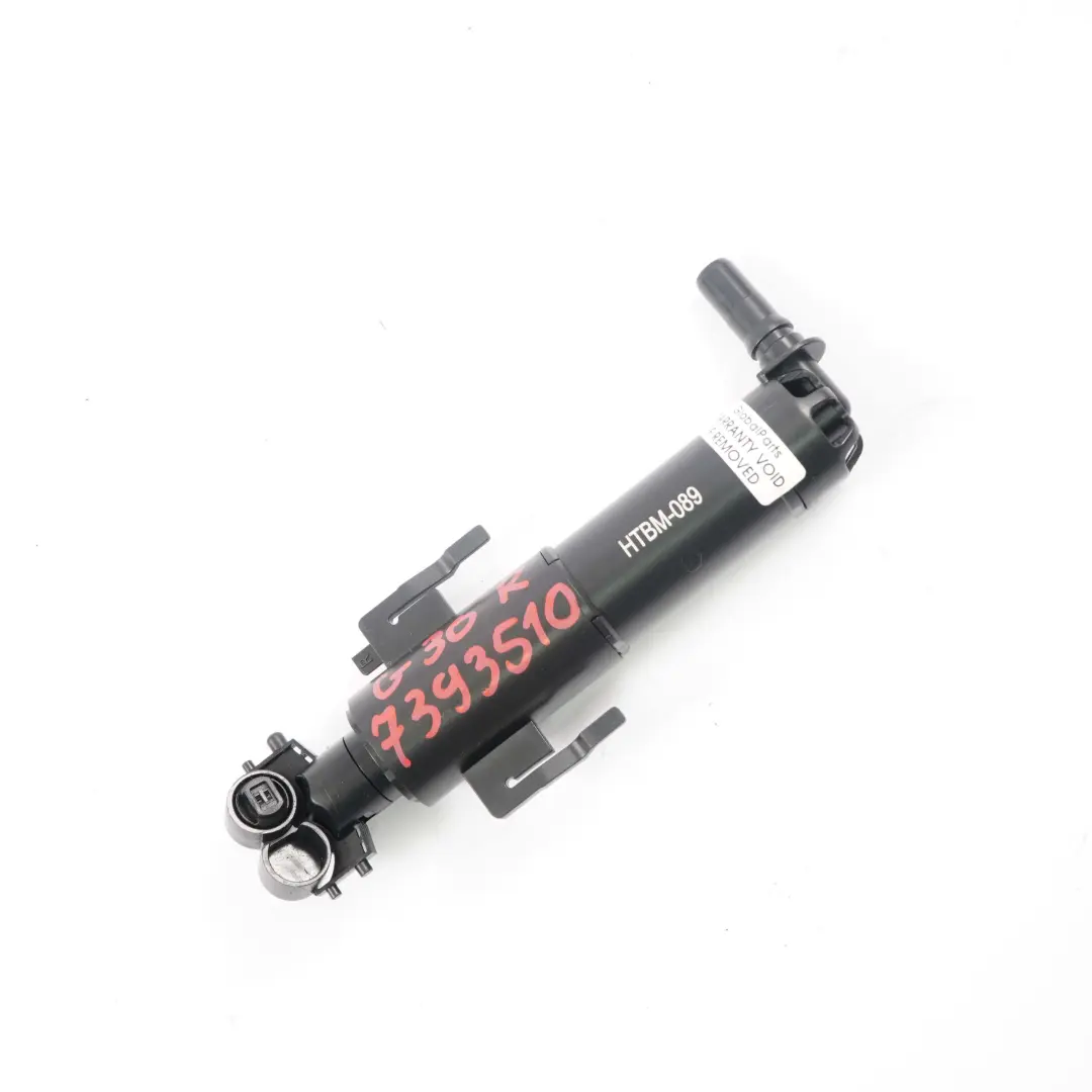 Washer Nozzle BMW G30 G31 G32 High Pressure Pump Headlight Right O/S HTBM-089 to with Part number 7393510 Washer Nozzle BMW G30 G31 G32 High Pressure Pump Headlight Right O/S HTBM-089 - SKU 7393510 - Part number 7393510