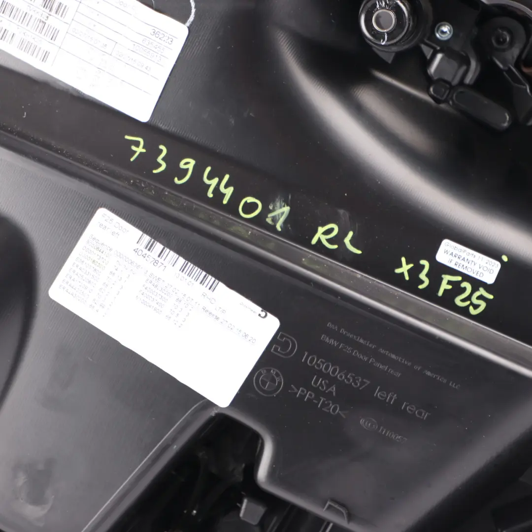  Türkarte BMW F25 hinten links Verkleidung Abdeckung Leder Nevada Schwarz - SKU 7394401 - Teilenummer 7394401