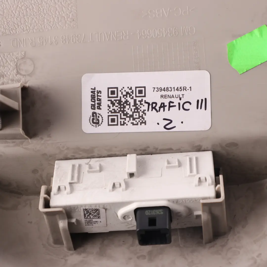 Interior Roof Light Lamp Headliner Panel to Renault Trafic 3 with Part number 739483145R Renault Trafic 3 Interior Roof Light Lamp Headliner Panel - SKU 739483145R-1 - Part number 739483145R
