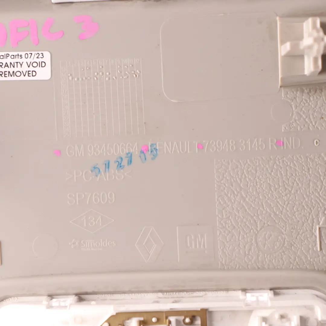 Renault Trafic 3 Interior Roof Light Lamp Headliner Panel Beige - SKU 739483145R - Part number 739483145R