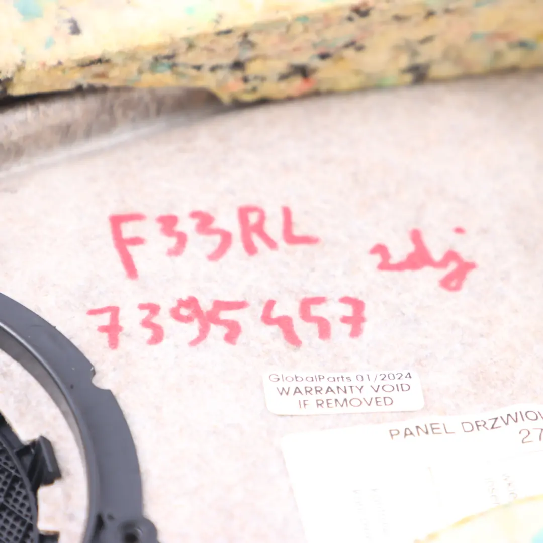 Trasero Izquierdo Panel Forro Lateral Cuero Negro para BMW F33 Convertible con número de pieza 7395457 BMW F33 Convertible Trasero Izquierdo Panel Forro Lateral Cuero Negro - SKU 7395457 - Número de pieza 7395457