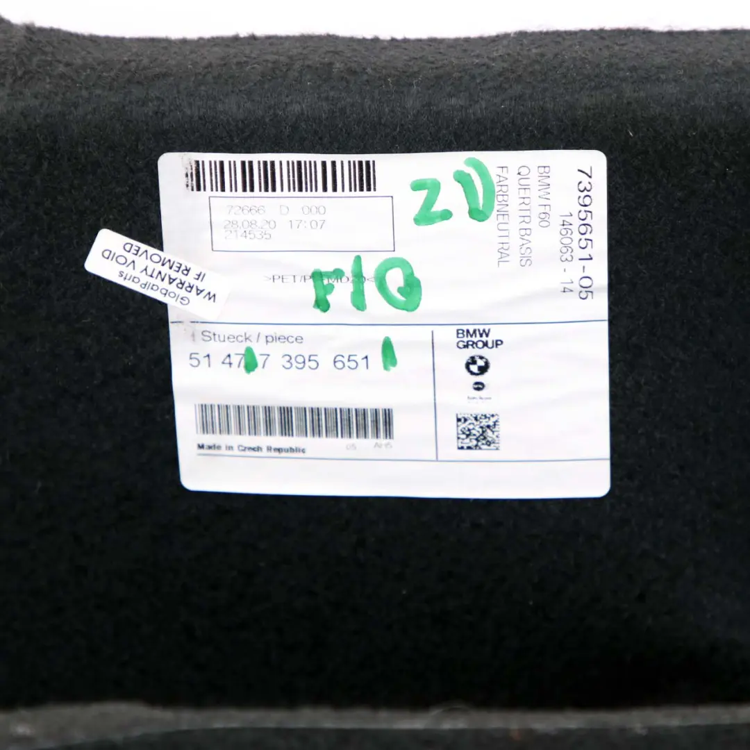 Trim Panel Cross Member Luggage Trunk Floor to Mini Countryman F60 with Part number 7395651 Mini Countryman F60 Trim Panel Cross Member Luggage Trunk Floor - SKU 7395651 - Part number 7395651