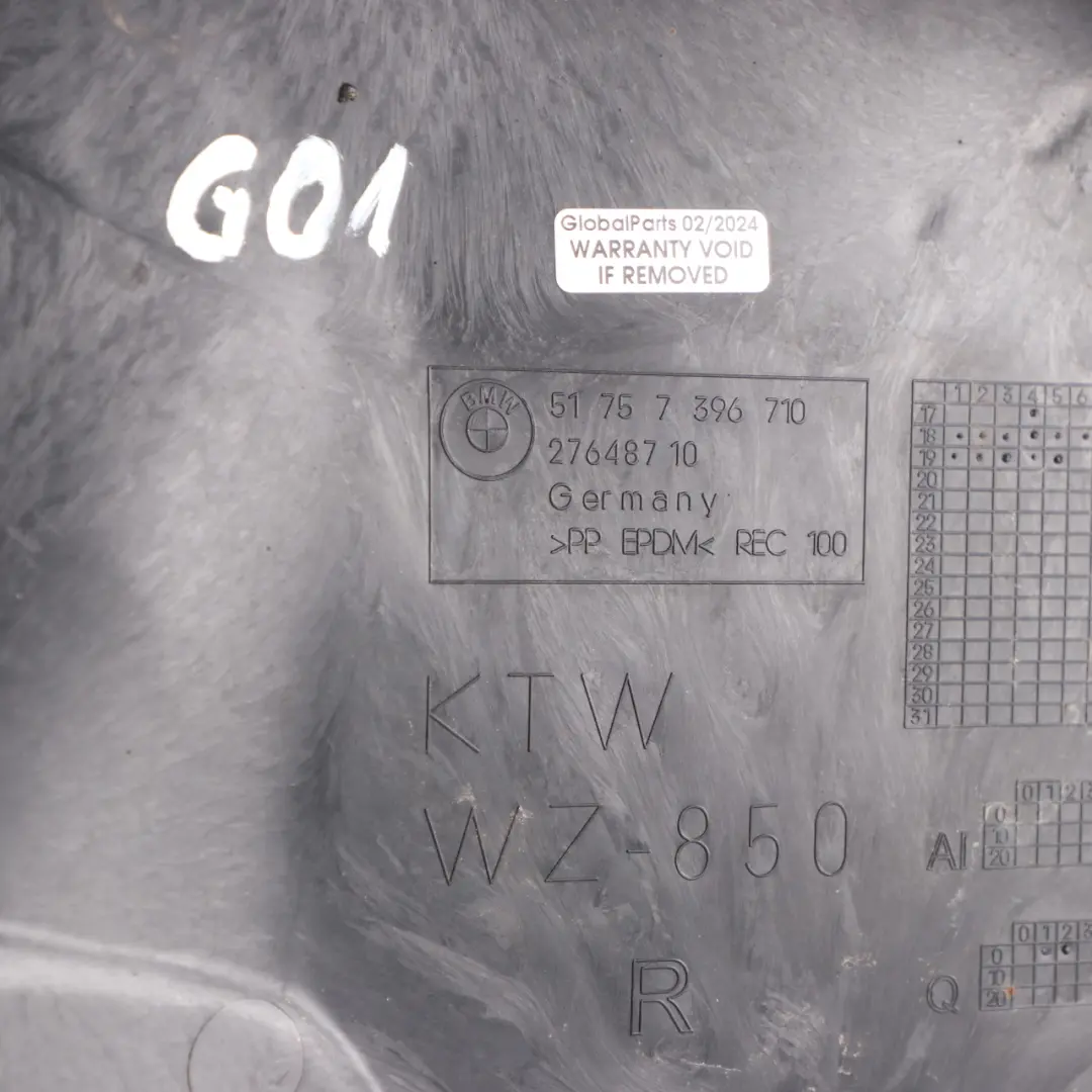 Underbody Panelling Right O/S Splash Cover Shield Protection to BMW X3 G01 with Part number 7396710 BMW X3 G01 Underbody Panelling Right O/S Splash Cover Shield Protection - SKU 7396710 - Part number 7396710