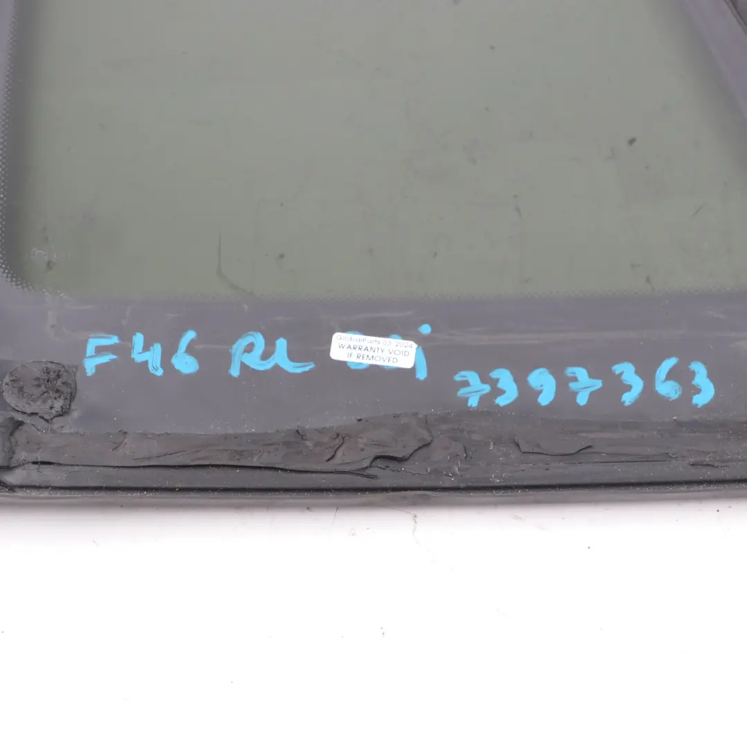 Side Window Quarter Rear Left N/S Glass Glazing AS3 High Gloss to BMW F46 with Part number 7397363 BMW F46 Side Window Quarter Rear Left N/S Glass Glazing AS3 High Gloss - SKU 7397363 - Part number 7397363