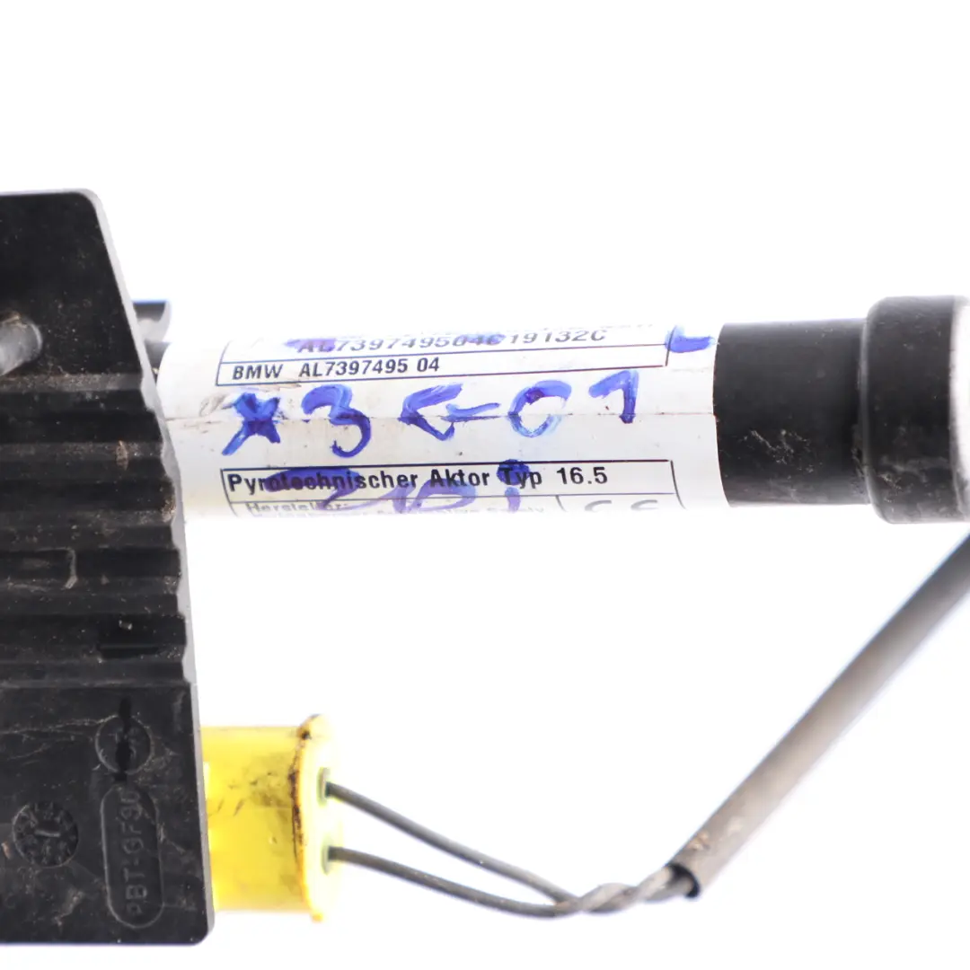 Attuatore cerniera del cofano protezione pedoni sinistra per BMW X3 G01 con numero di parte 7397495 BMW X3 G01 Attuatore cerniera del cofano protezione pedoni sinistra - SKU 7397495 - Numero di parte 7397495