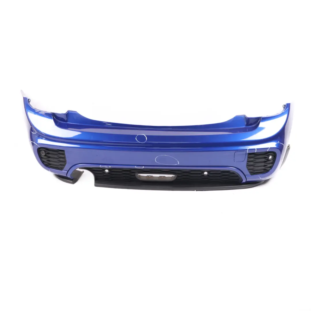 Bumper Mini F55 JCW Complete Trim Panel Cover Starlight Blue Metallic - B62 to Rear with Part number 7398777 Rear Bumper Mini F55 JCW Complete Trim Panel Cover Starlight Blue Metallic - B62 - SKU 7398777-STB - Part number 7398777