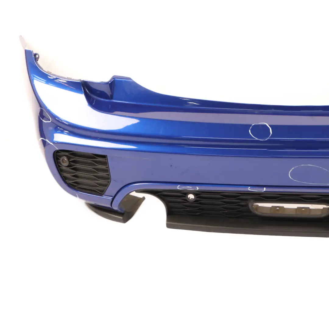 Bumper Mini F55 JCW Complete Trim Panel Cover Starlight Blue Metallic - B62 to Rear with Part number 7398777 Rear Bumper Mini F55 JCW Complete Trim Panel Cover Starlight Blue Metallic - B62 - SKU 7398777-STB - Part number 7398777