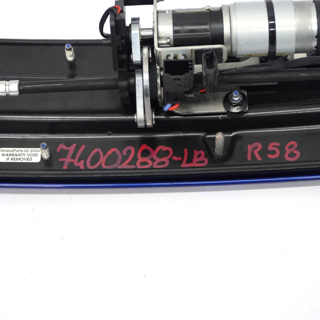 Spoiler Lightning Blue Metallic - A63 to Mini Coupe R58 Rear Electric Active with Part number 7400288 Mini Coupe R58 Rear Electric Active Spoiler Lightning Blue Metallic - A63 - SKU 7400288-LB - Part number 7400288