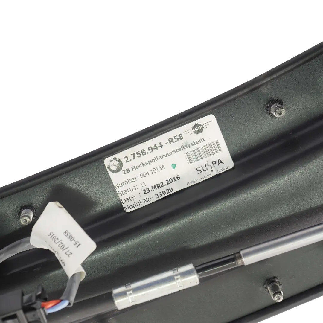 Heckspoiler Aktiv Heckklappe Midnight Black Schwarz - A94 für Mini Cooper R58 Coupe mit Teilenummer 7400288 Mini Cooper R58 Coupe Heckspoiler Aktiv Heckklappe Midnight Black Schwarz - A94 - SKU 7400288 - Teilenummer 7400288