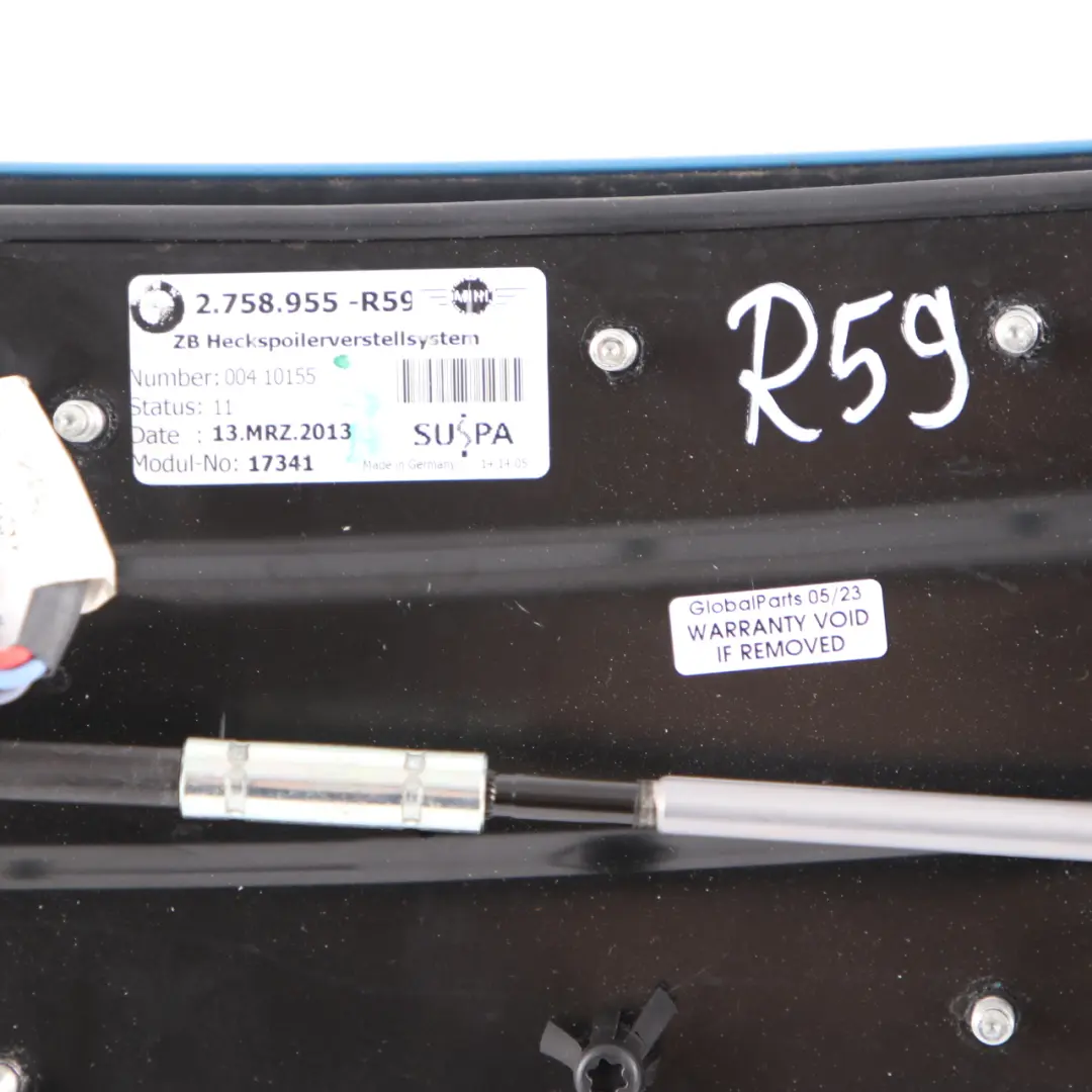 Spoiler Trim Panel Kite Blue B48 2758955 to Mini Roadster R59 Rear Active Electric with Part number 7400303 Mini Roadster R59 Rear Active Electric Spoiler Trim Panel Kite Blue B48 2758955 - SKU 7400303-KBM - Part number 7400303