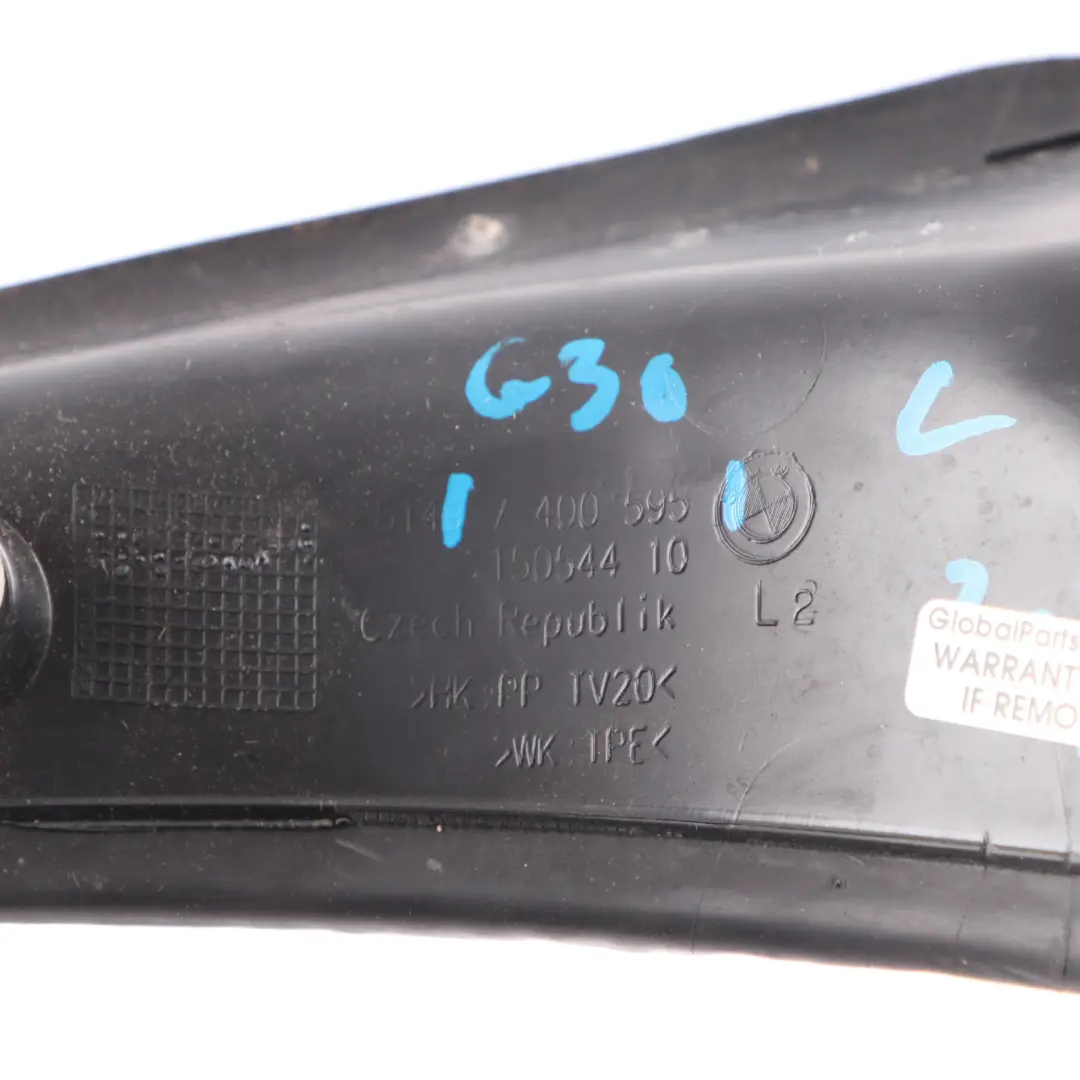 Canale dell'acqua BMW G30 Pannelo rivestimento baule posteriore sinistro per con numero di parte 7400595 Canale dell'acqua BMW G30 Pannelo rivestimento baule posteriore sinistro - SKU 7400595 - Numero di parte 7400595