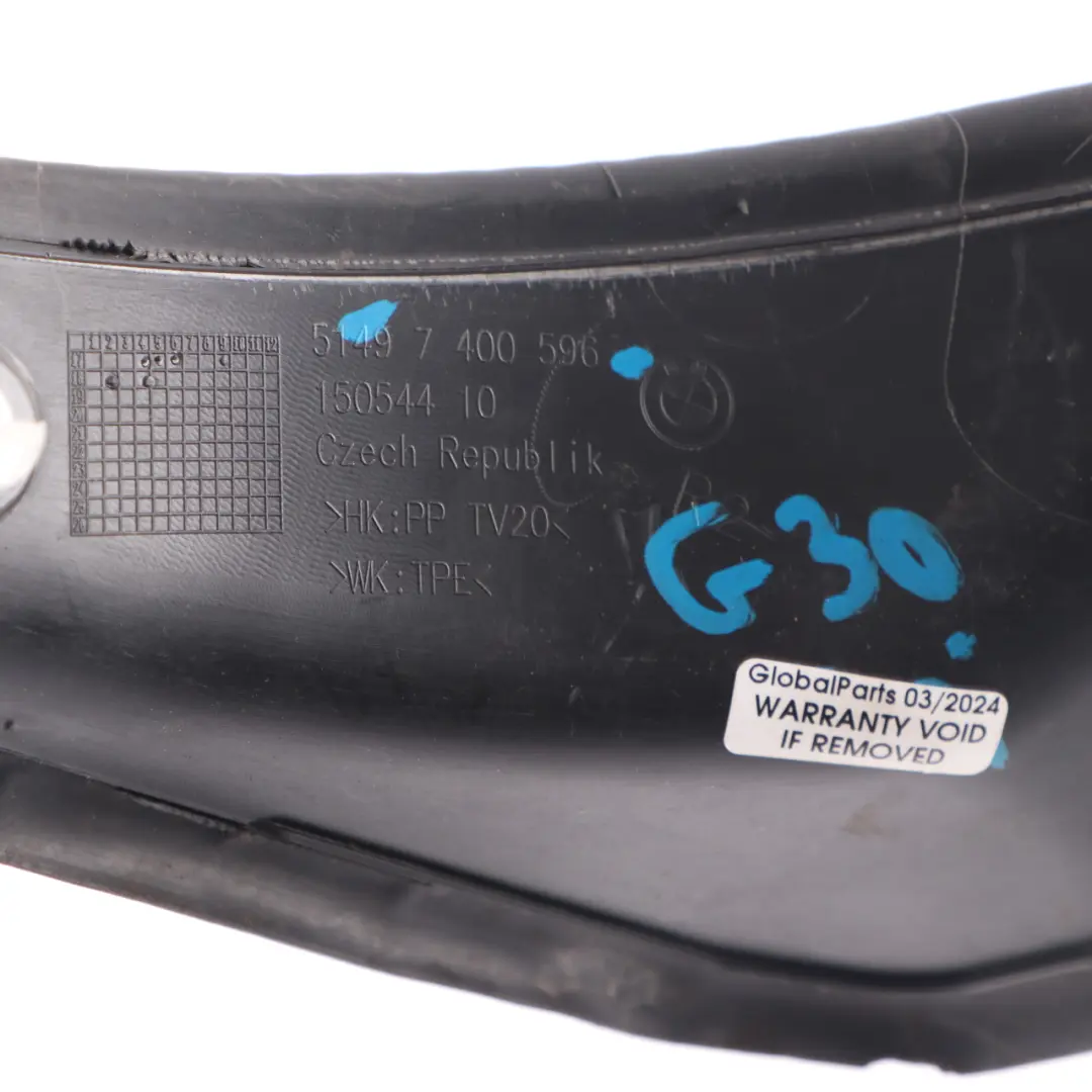 BMW G30 Water Channel Trunk Lid Trim Panel Rear Right O/S Drip Rail - SKU 7400596 - Part number 7400596