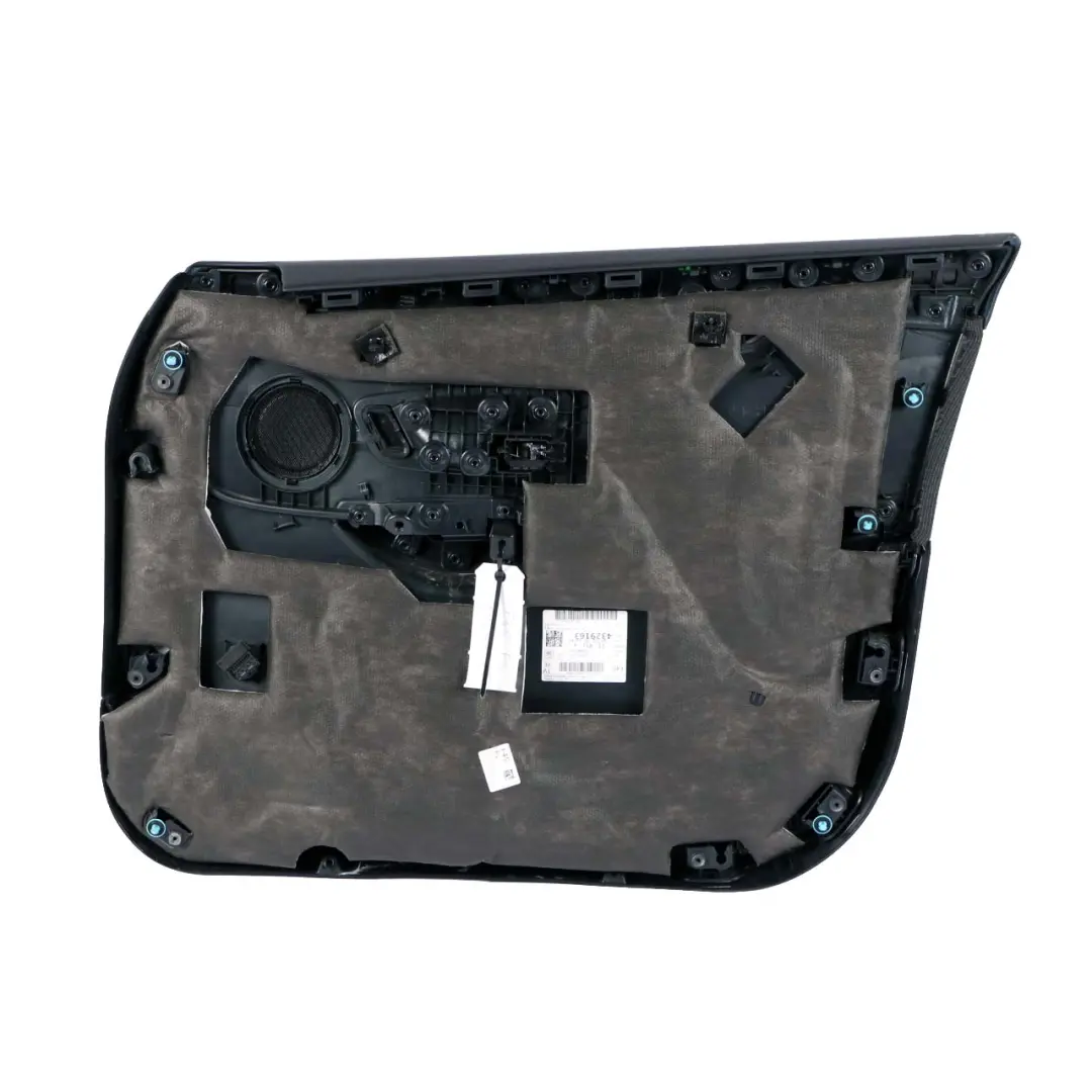 Panel Delantero Izquierdo Forro Puerta Tela Antracita para BMW F45 F46 con número de pieza 7404801 BMW F45 F46 Panel Delantero Izquierdo Forro Puerta Tela Antracita - SKU 7404801 - Número de pieza 7404801
