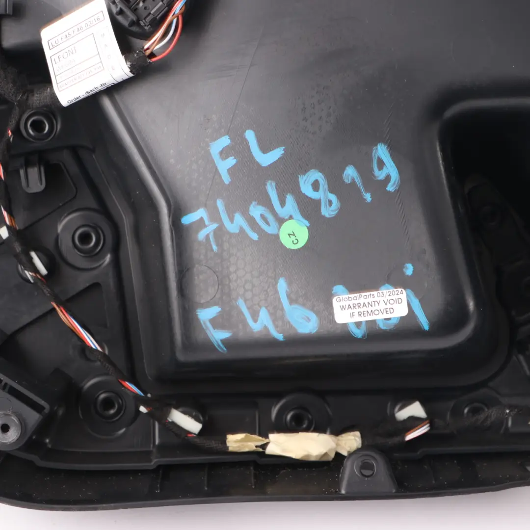 Door Card Front Left N/S Door Lining Panel HiFi Leather Black Grey to BMW F46 with Part number 7404819 BMW F46 Door Card Front Left N/S Door Lining Panel HiFi Leather Black Grey - SKU 7404819 - Part number 7404819
