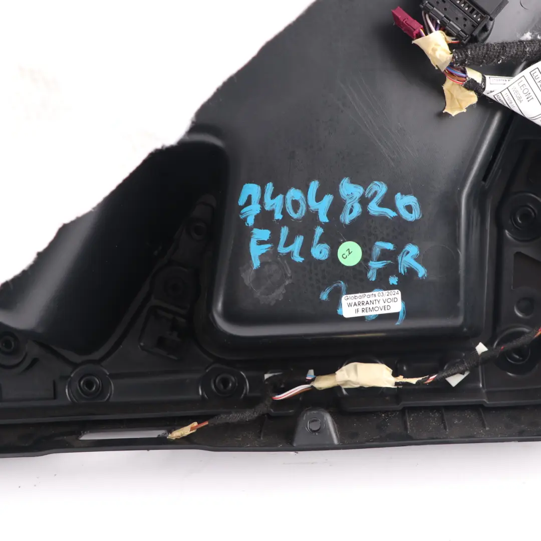 BMW F46 Door Card Front Right O/S Door Lining Panel HiFi Leather Black Grey - SKU 7404820 - Part number 7404820