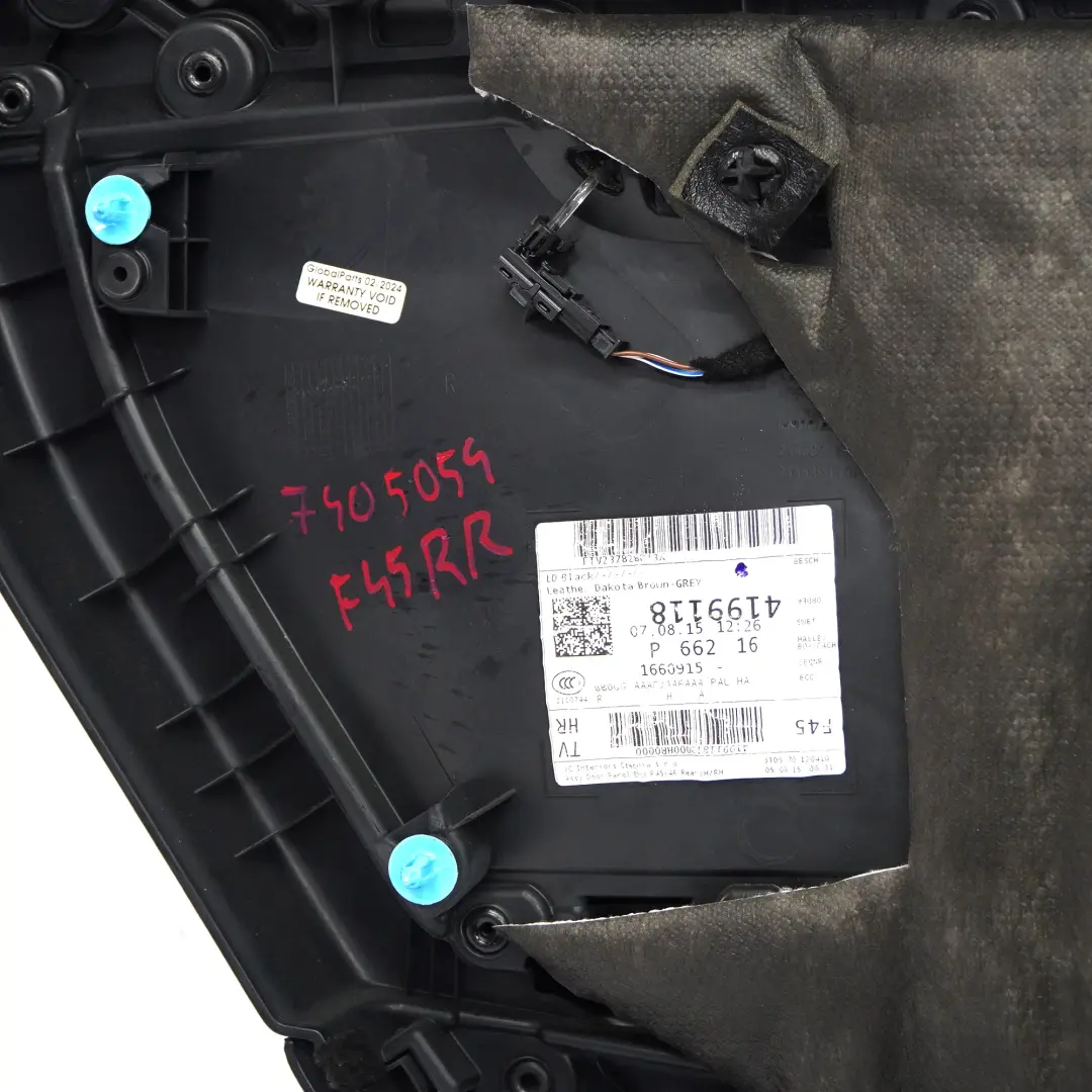 BMW F45 Türkarte hinten rechts Türverkleidung Panel Leder Dakota Braun - SKU 7405054 - Teilenummer 7405054