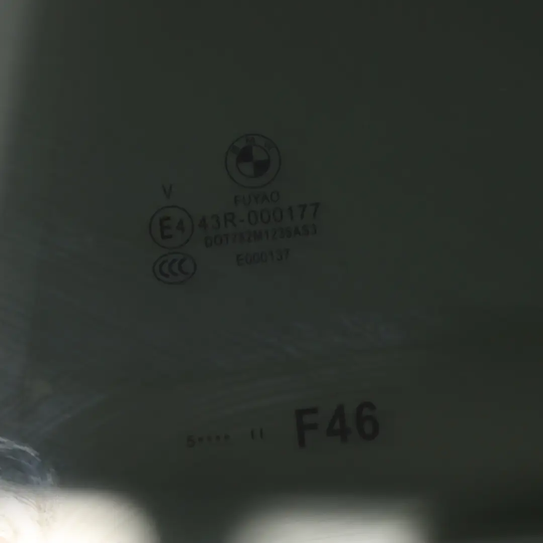 Left N/S Door Window Glass Glazing AS3 Tinted to BMW F46 Gran Tourer Rear with Part number 7405709 BMW F46 Gran Tourer Rear Left N/S Door Window Glass Glazing AS3 Tinted - SKU 7405709 - Part number 7405709