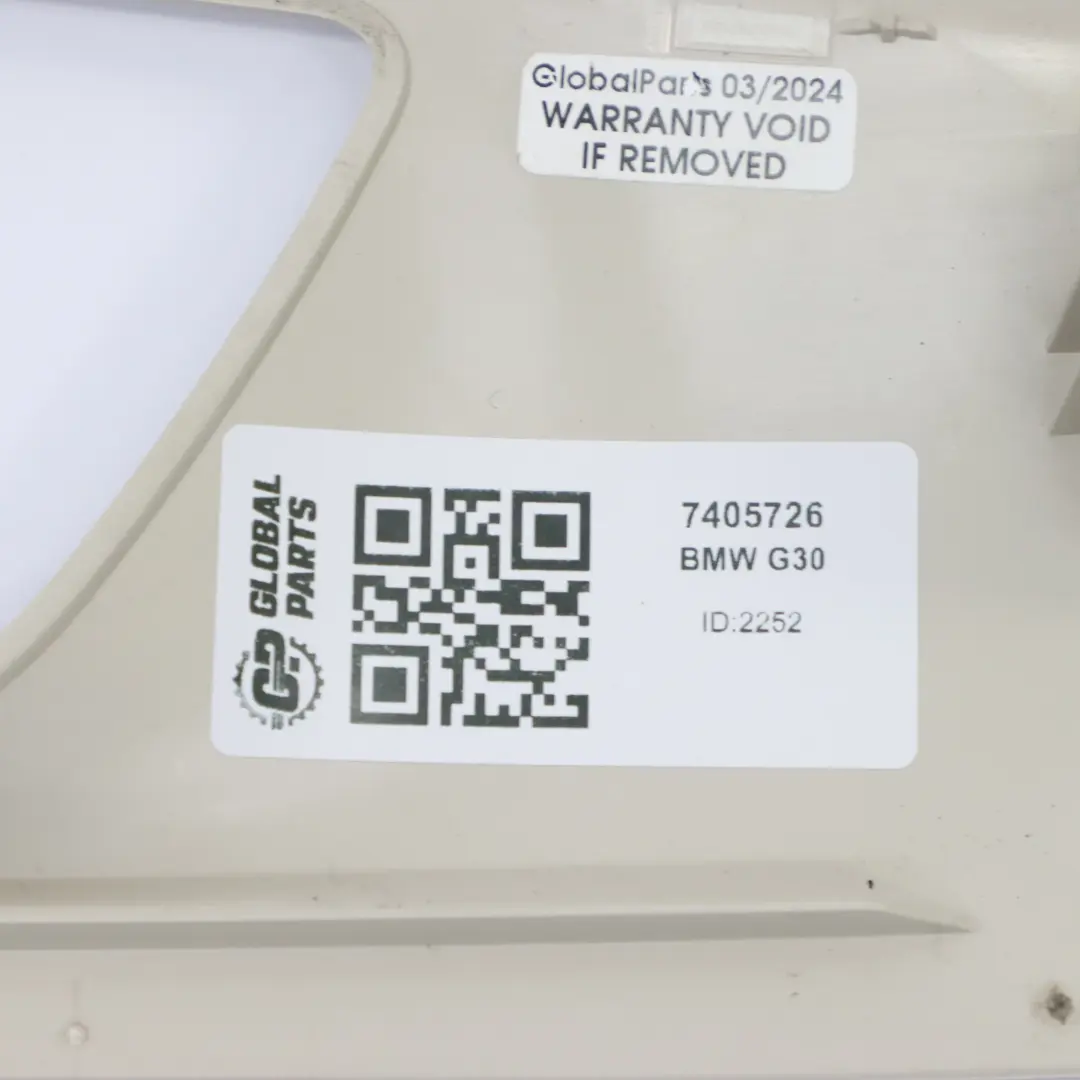 Garniture siège BMW G30 G12 Siège avant droit extérieur Elfenbein blanc pour à propos du numéro de pièce 7405726 Garniture siège BMW G30 G12 Siège avant droit extérieur Elfenbein blanc - SKU 7405726 - Numéro de pièce 7405726