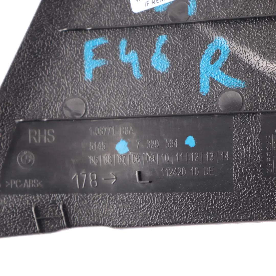  Trim BMW F46 Pillar D Interior Window Cover Frame Top Right O/S Black 7329594 - SKU 7406276 - Part number 7406276