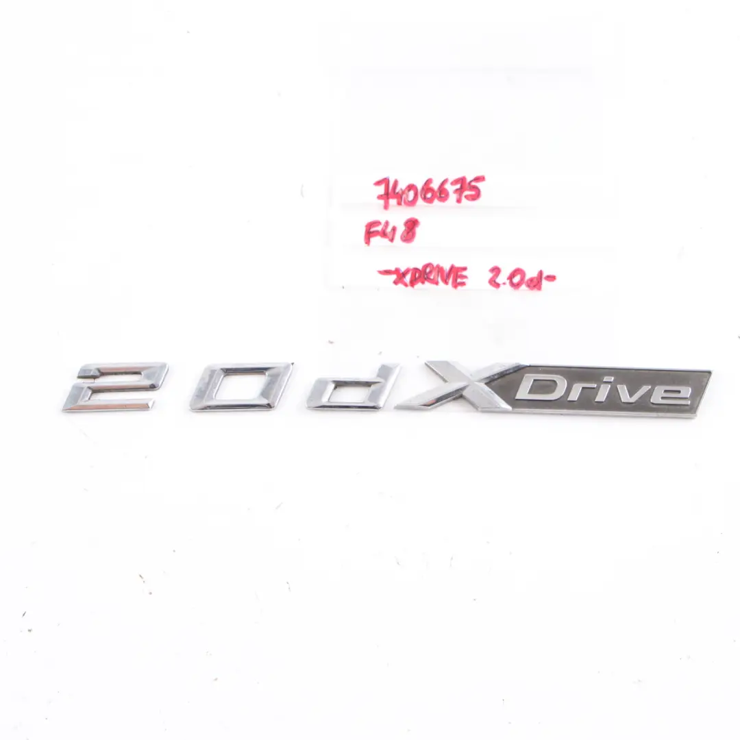 Lettering Emblema 20d xDrive Stivale posteriore Etichetta per BMW X1 F48 con numero di parte 7406675 BMW X1 F48 Lettering Emblema 20d xDrive Stivale posteriore Etichetta - SKU 7406675 - Numero di parte 7406675