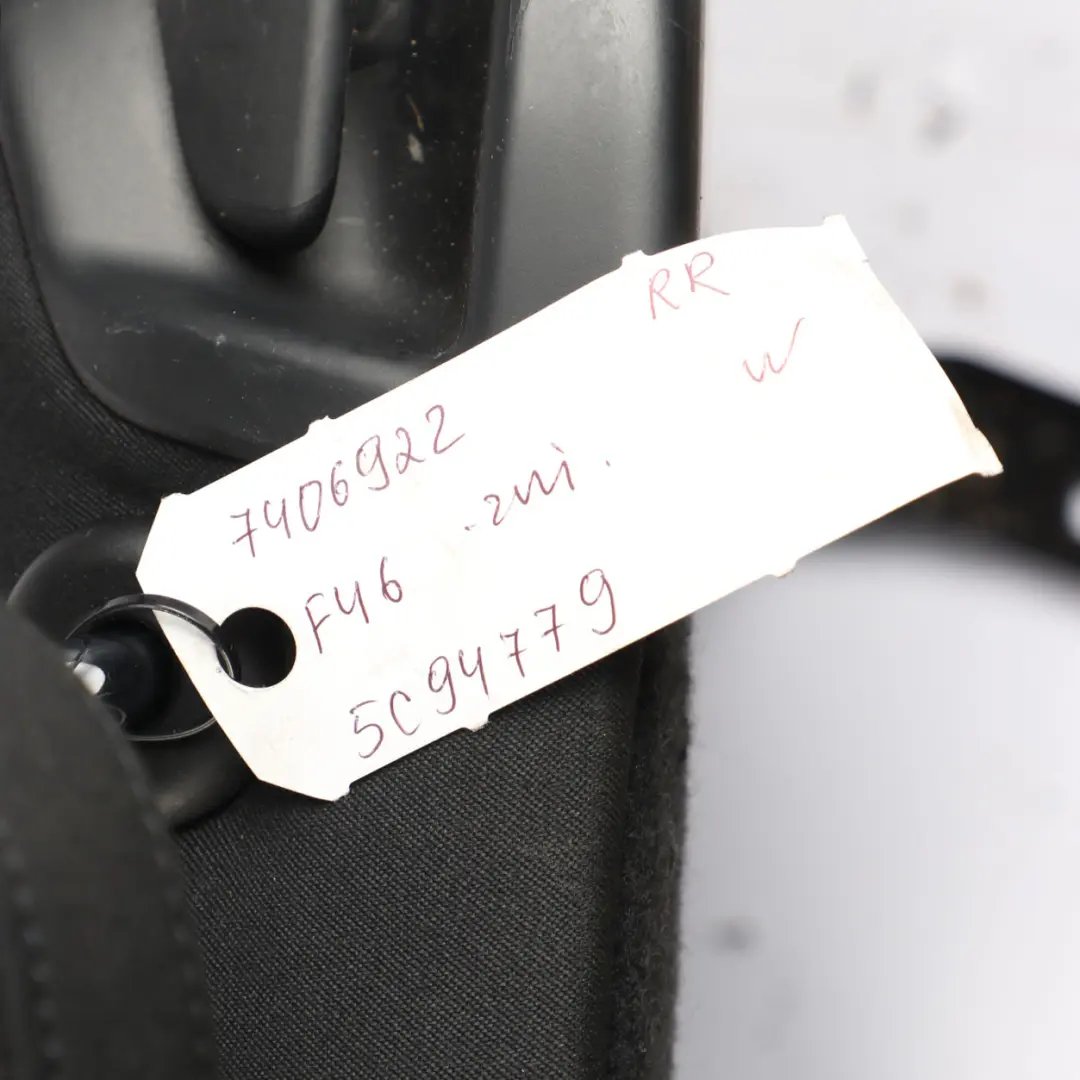 Backrest Right O/S Cloth Fabric Grid Anthracite to BMW F46 Rear Seat Cover with Part number 7406922 BMW F46 Rear Seat Cover Backrest Right O/S Cloth Fabric Grid Anthracite - SKU 7406922 - Part number 7406922