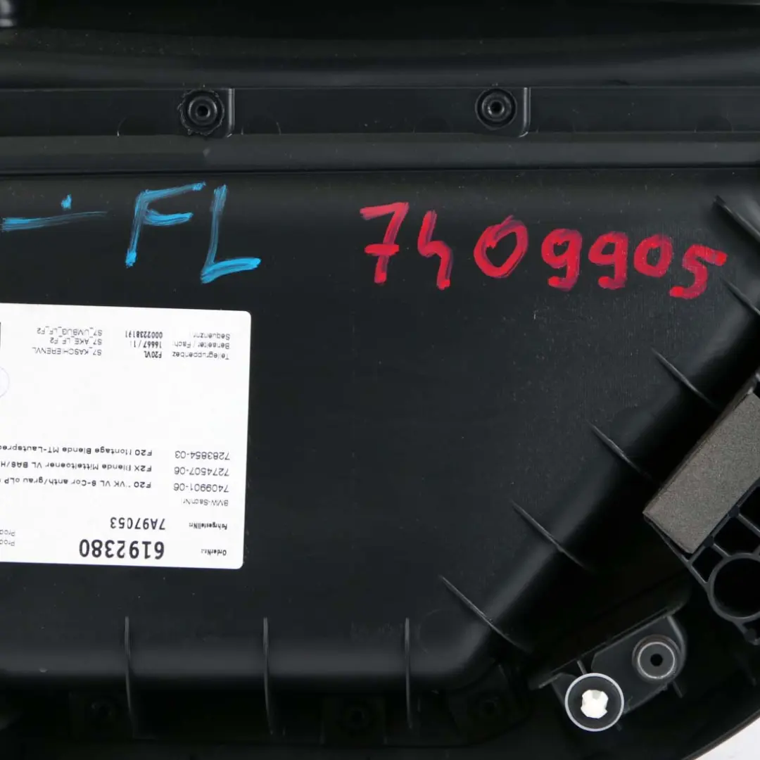 BMW 1 F20 LCI Front Left N/S Door Lining Card Cloth Fabric Anthracite Grey - SKU 7409905 - Part number 7409905