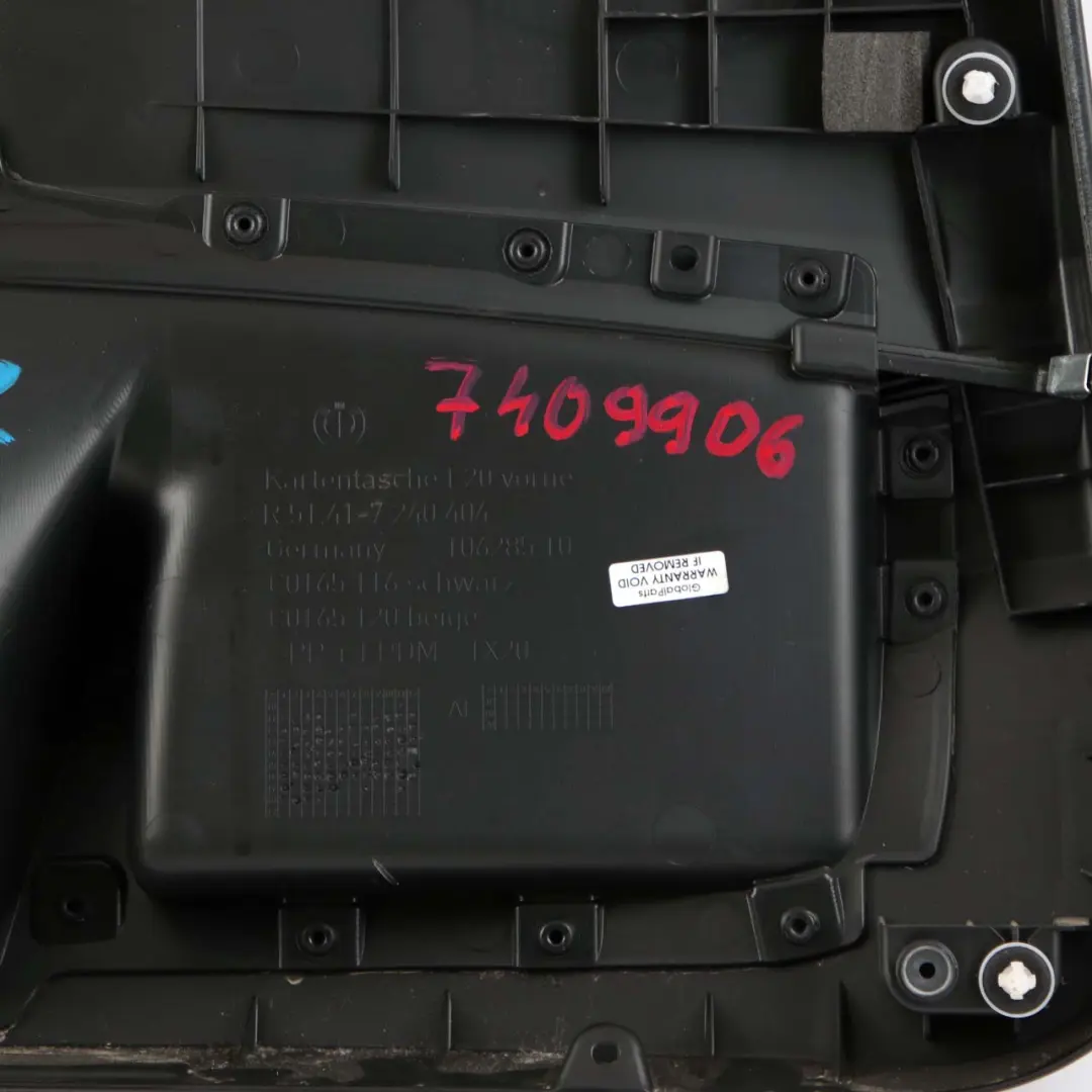BMW F20 LCI Puerta Delantera Derecha Forro Tarjeta Tela Gris Antracita - SKU 7409906 - Número de pieza 7409906